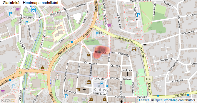 Zlatnická - mapa podnikání