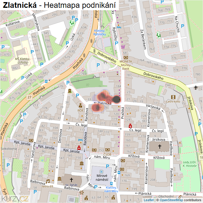 Mapa Zlatnická - Firmy v ulici.