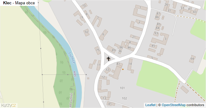 Klec - mapa obce