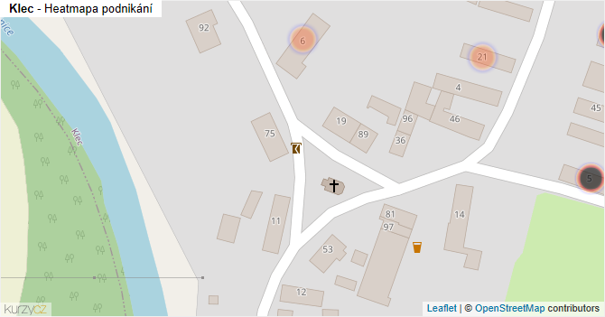 Klec - mapa podnikání