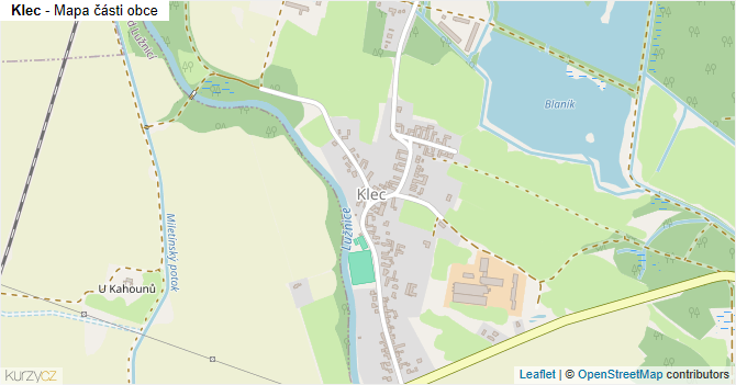 Klec - mapa části obce
