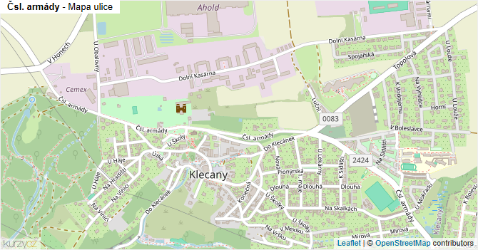 Čsl. armády - mapa ulice