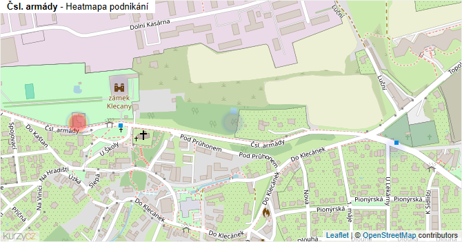 Čsl. armády - mapa podnikání