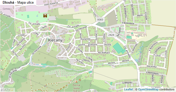 Dlouhá - mapa ulice