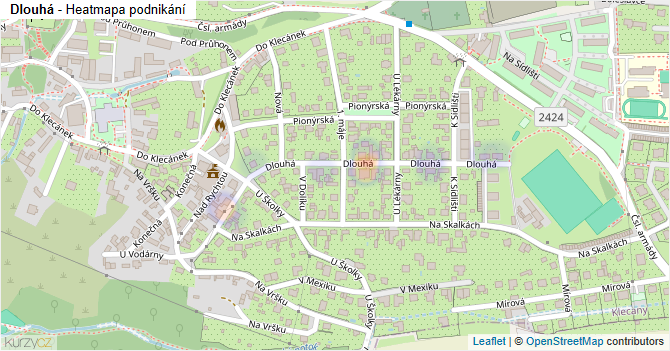 Dlouhá - mapa podnikání