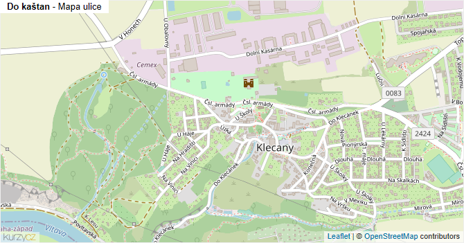 Do kaštan - mapa ulice