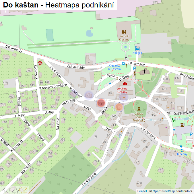 Mapa Do kaštan - Firmy v ulici.