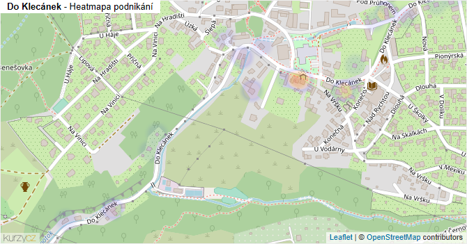 Do Klecánek - mapa podnikání