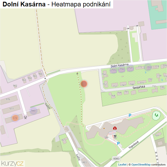 Mapa Dolní Kasárna - Firmy v ulici.
