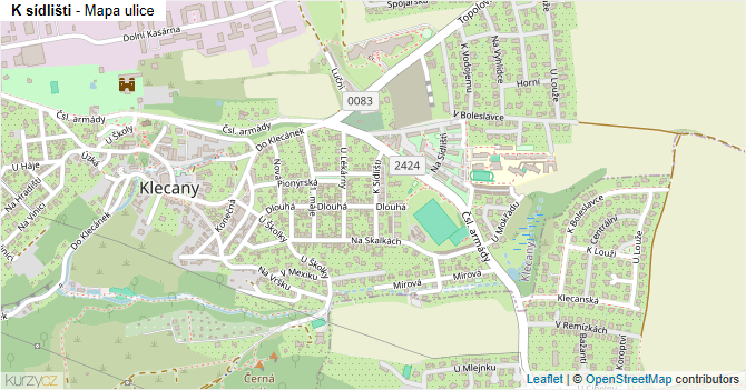 K sídlišti - mapa ulice
