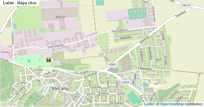 Luční - mapa ulice