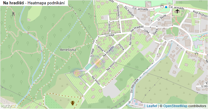 Na hradišti - mapa podnikání
