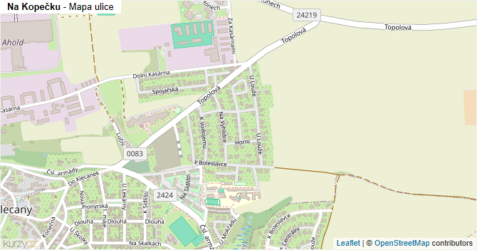 Na Kopečku - mapa ulice