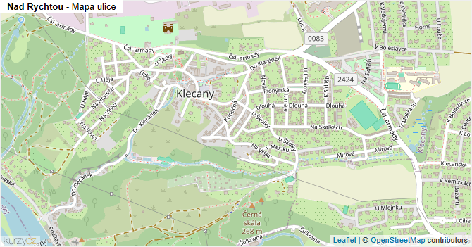 Nad Rychtou - mapa ulice