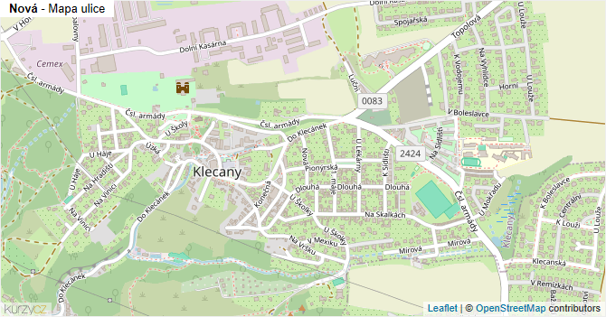 Nová - mapa ulice