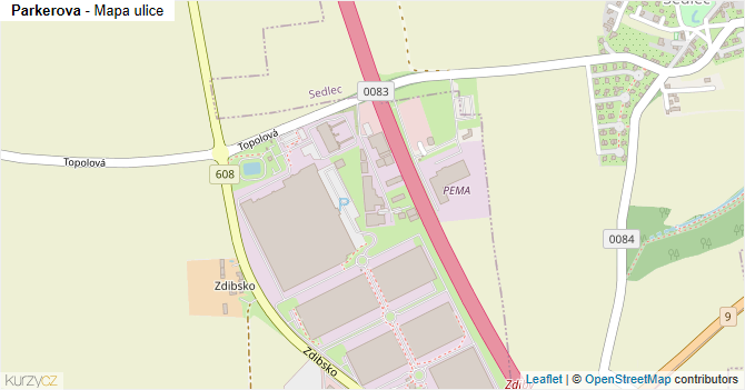 Parkerova - mapa ulice