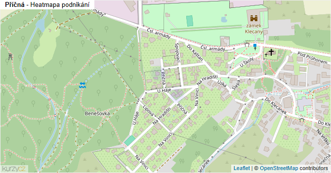 Příčná - mapa podnikání