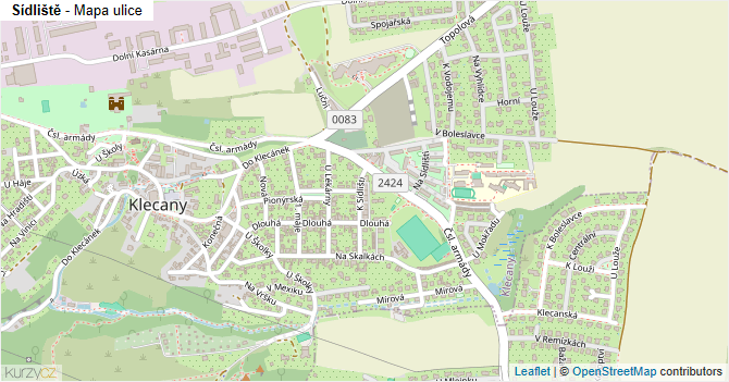 Sídliště - mapa ulice