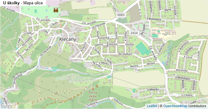 U školky - mapa ulice