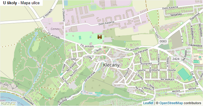 U školy - mapa ulice