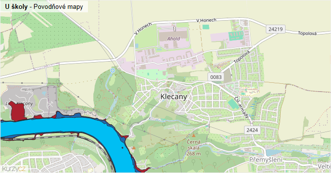 U školy - záplavové mapy stoleté vody