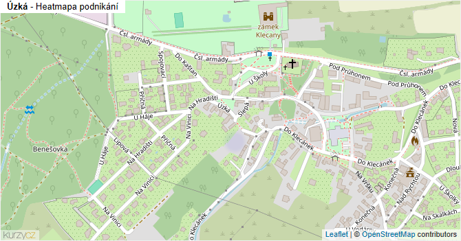 Úzká - mapa podnikání