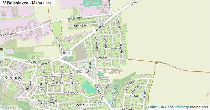 V Boleslavce - mapa ulice
