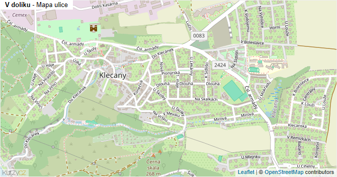 V dolíku - mapa ulice