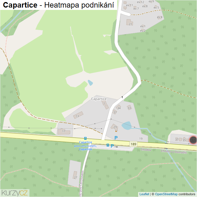Mapa Capartice - Firmy v části obce.