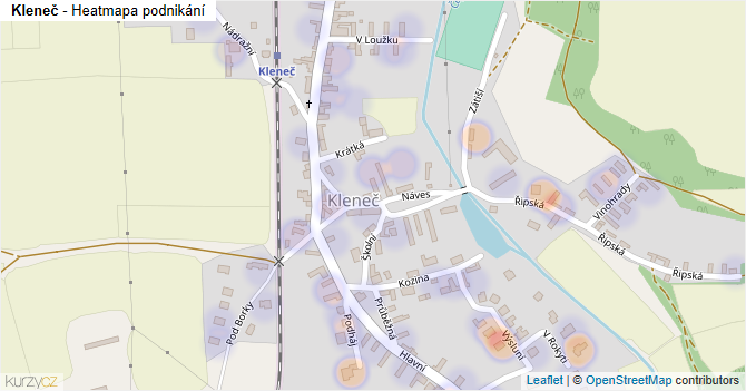 Kleneč - mapa podnikání