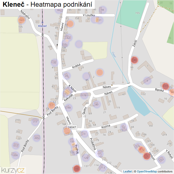 Mapa Kleneč - Firmy v části obce.