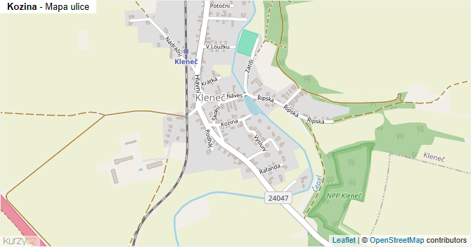 Kozina - mapa ulice