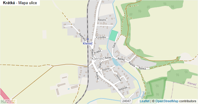 Krátká - mapa ulice