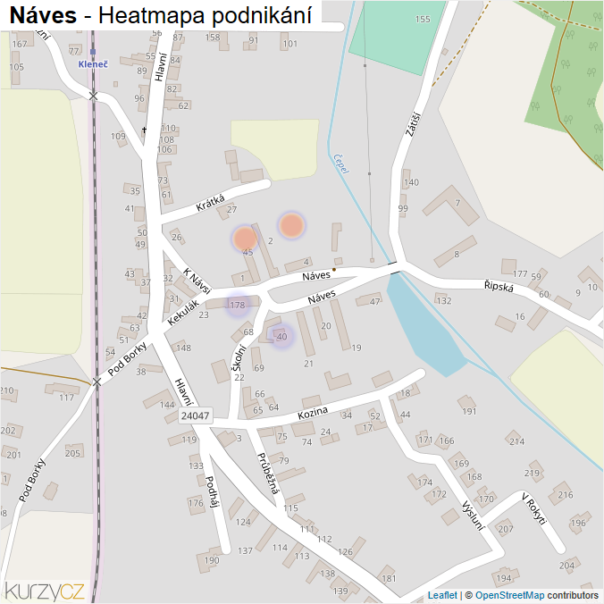 Mapa Náves - Firmy v ulici.
