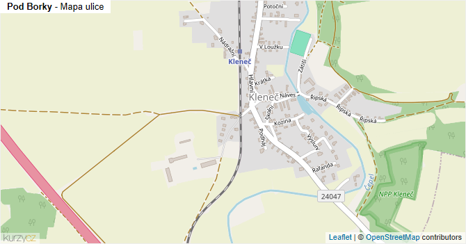 Pod Borky - mapa ulice