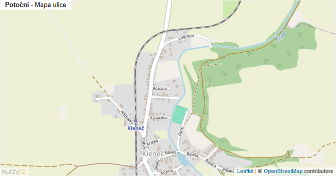 Potoční - mapa ulice