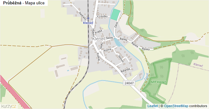 Průběžná - mapa ulice