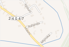 Rafanda v obci Kleneč - mapa ulice
