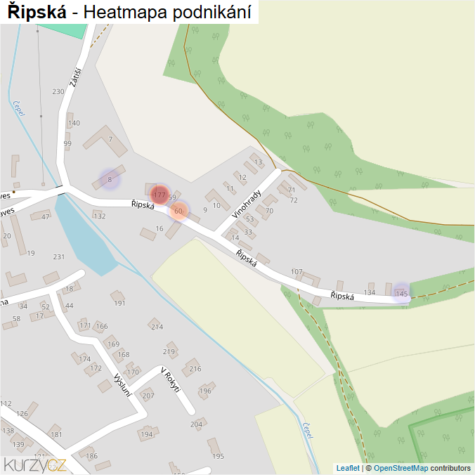 Mapa Řipská - Firmy v ulici.