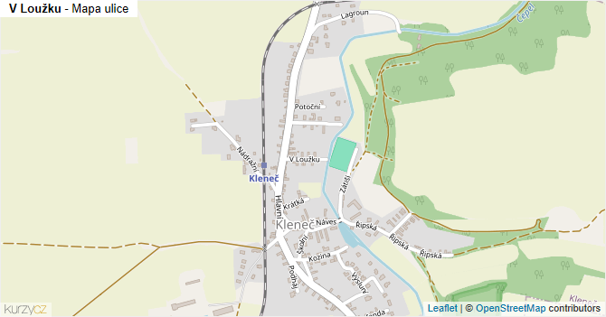 V Loužku - mapa ulice
