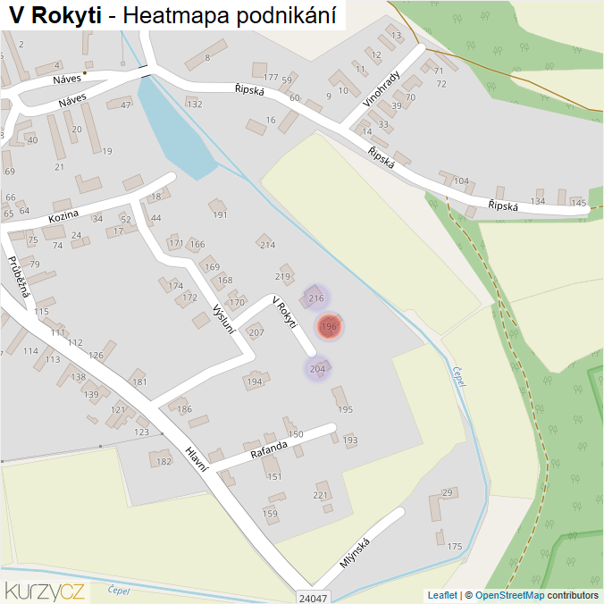 Mapa V Rokyti - Firmy v ulici.