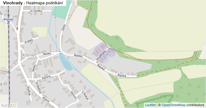 Vinohrady - mapa podnikání