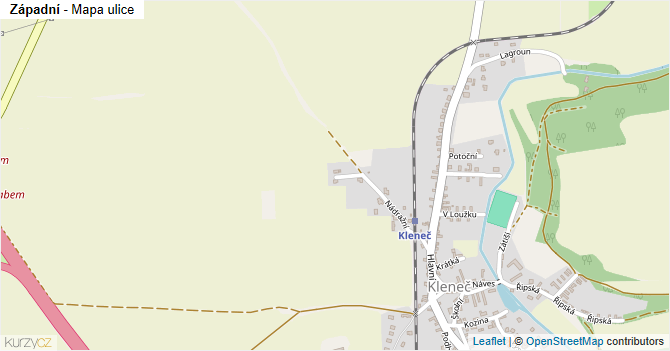 Západní - mapa ulice