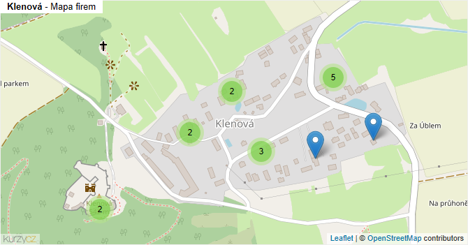 Klenová - mapa firem