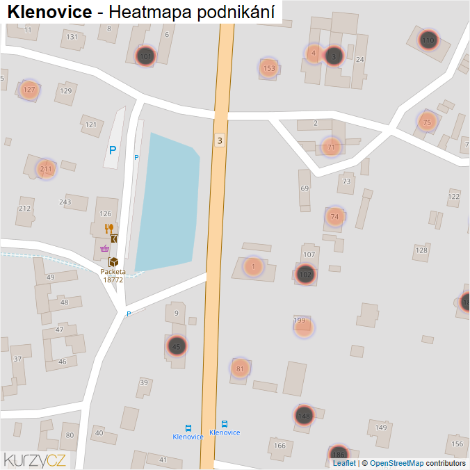 Mapa Klenovice - Firmy v obci.