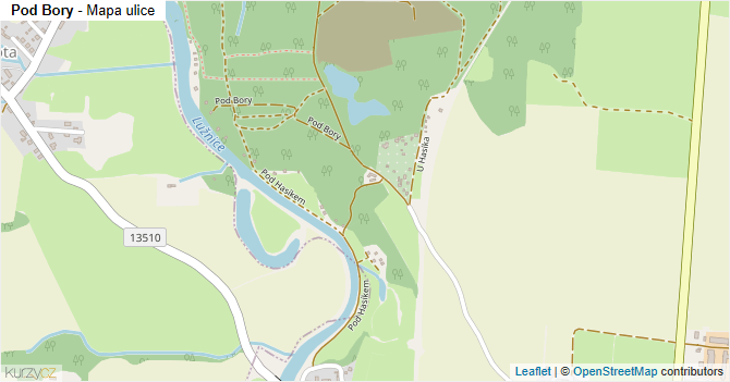 Pod Bory - mapa ulice
