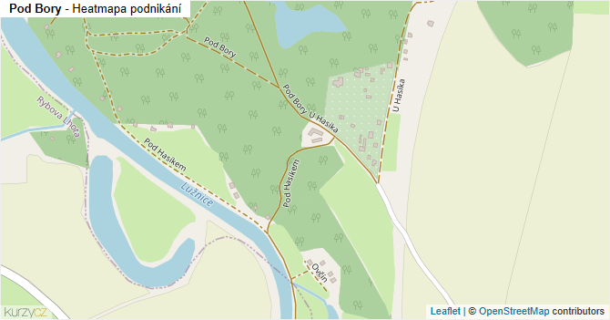Pod Bory - mapa podnikání