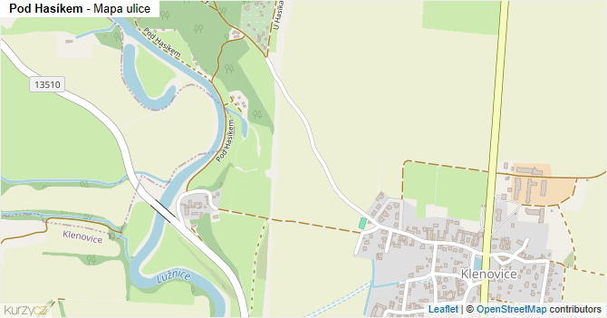 Pod Hasíkem - mapa ulice