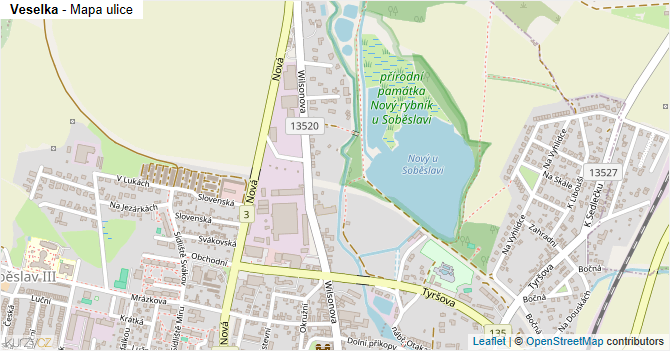 Veselka - mapa ulice