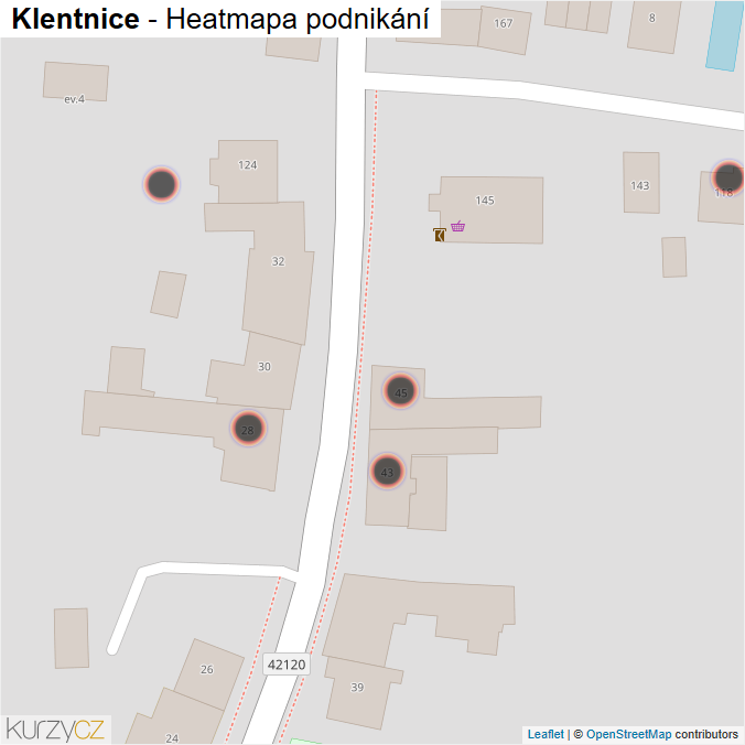 Mapa Klentnice - Firmy v obci.